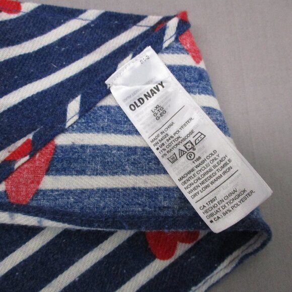 Old Navy Triangle Scarf Hearts Blue & Red Unisex Size | L/XL - Picture 7 of 10